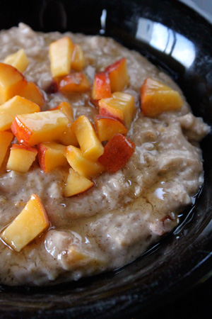 Avena con melocotón