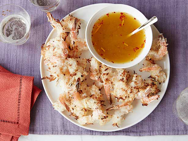 Camarones con coco horneados