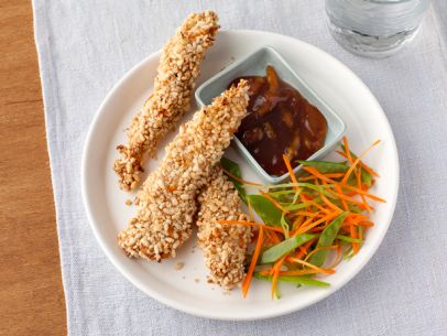 Dedos de pollo con salsa de naranja