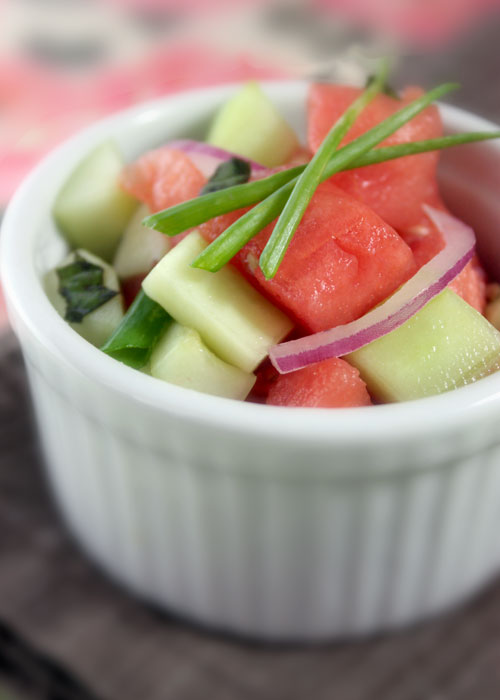 Ensalada de pepino con sandia
