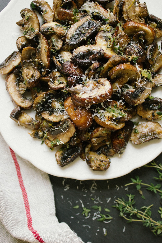 Hongos con tomillo y limón