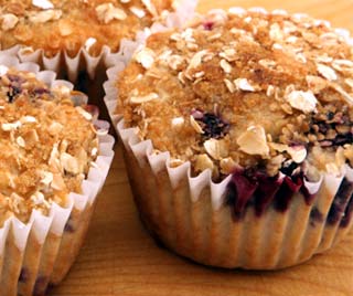 Muffins de avena con blueberry y limón