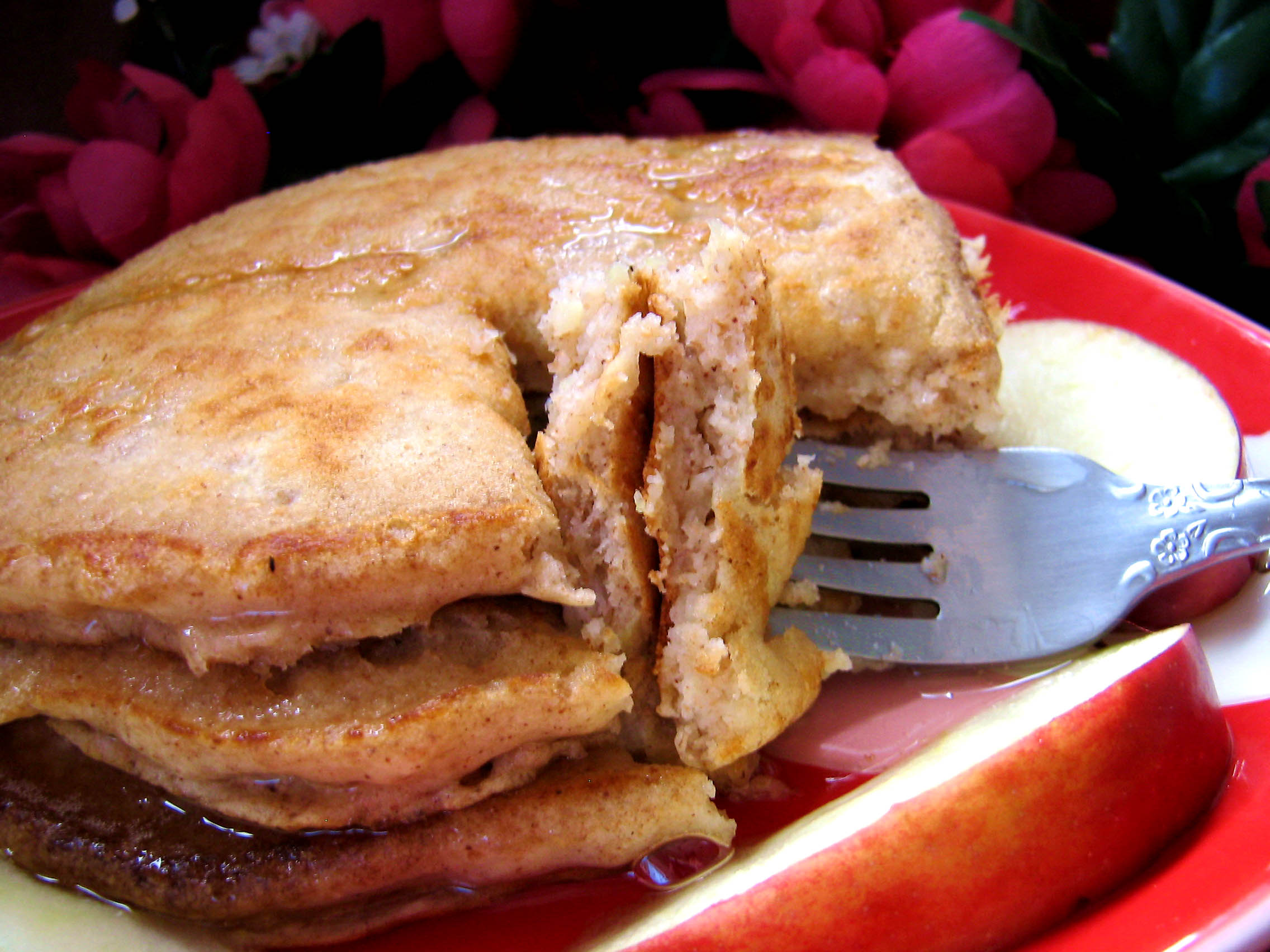 Panqueques de soya con manzana