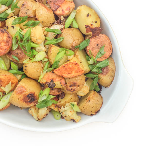 Papas y coliflor rostizados