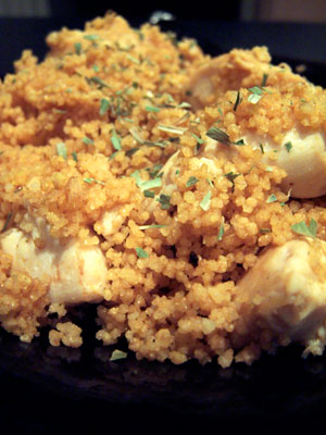 Pollo con naranja y couscous