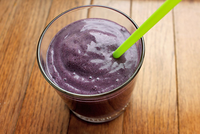 Smoothie de blueberrys con coco