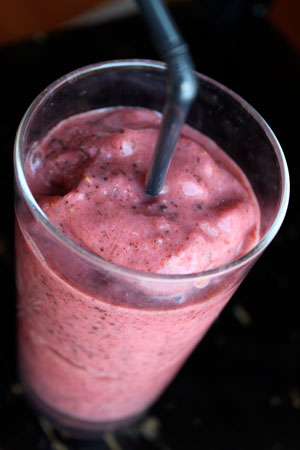 Smoothie de fresa con chocolate negro