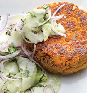 Tortas de garbanzo y camote