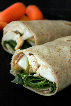 Wrap de pollo con pera