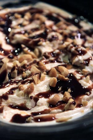 Yogurt con matequilla de maní y chocolate